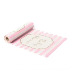 Outlet Chemin De Table En Lin Babyshower Rose Theme D Co Baby Shower