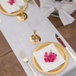 Badaboum Chemin De Table En Lin Blanc 3 M Tres