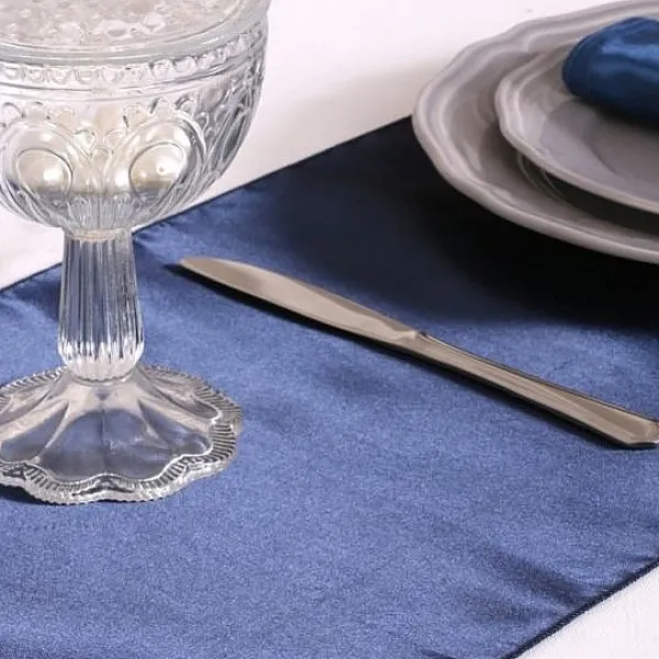Badaboum Chemin De Table En Satin Bleu Marine 36Cm X 9 M Tres Outlet