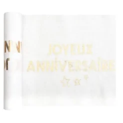 Outlet Chemin De Table Joyeux Anniversaire Or 28 Cm X 3 M Tres Theme Joyeux Anniversaire