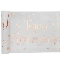 Chemin De Table Joyeux Anniversaire Rose Gold Theme Joyeux Anniversaire