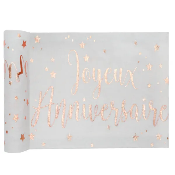 Chemin De Table Joyeux Anniversaire Rose Gold Theme Joyeux Anniversaire