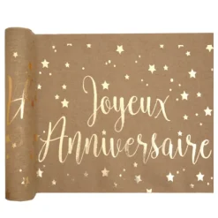 Outlet Chemin De Table Joyeux Anniversaire Kraft 28Cm X 3 M Tres Theme Joyeux Anniversaire