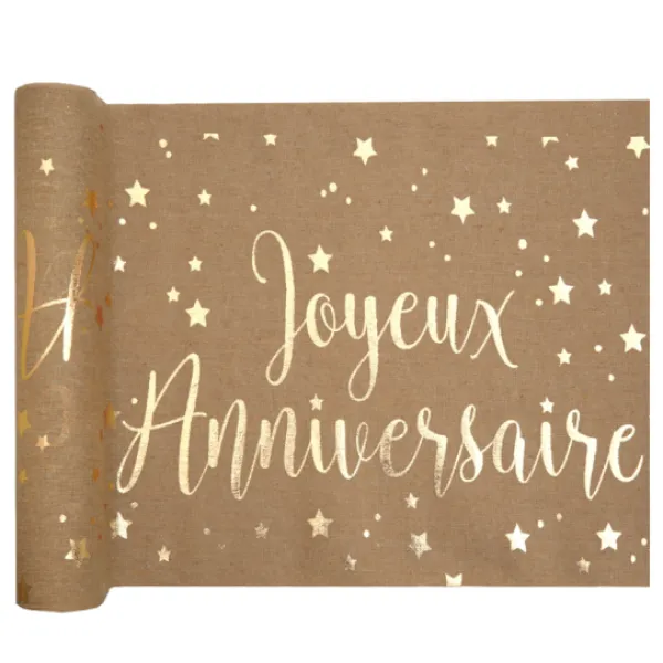 Outlet Chemin De Table Joyeux Anniversaire Kraft 28Cm X 3 M Tres Theme Joyeux Anniversaire