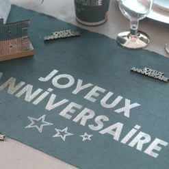 Best Chemin De Table Joyeux Anniversaire Bleu Canard 28 Cm X 3 M Tres Theme Joyeux Anniversaire
