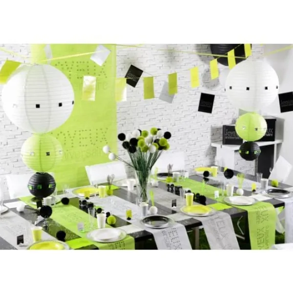Hot Chemin De Table Joyeux Anniversaire Blanc Theme Joyeux Anniversaire