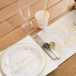 Best Chemin De Table Joyeux Anniversaire Or 28Cm X 3 M Tres Theme Joyeux Anniversaire
