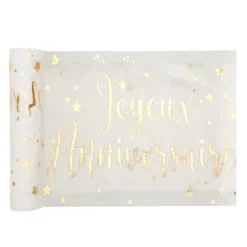 Best Chemin De Table Joyeux Anniversaire Or 28Cm X 3 M Tres Theme Joyeux Anniversaire