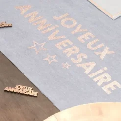 New Chemin De Table Joyeux Anniversaire Rose Gold 28 Cm X 3 M Tres Theme Joyeux Anniversaire