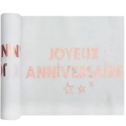 New Chemin De Table Joyeux Anniversaire Rose Gold 28 Cm X 3 M Tres Theme Joyeux Anniversaire