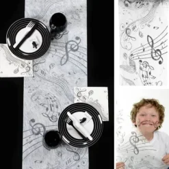 Badaboum Chemin De Table Mariage Musique Blanc