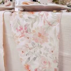 Online Chemin De Table Mousseline Blanc Et Pastel Theme Deco Pastel