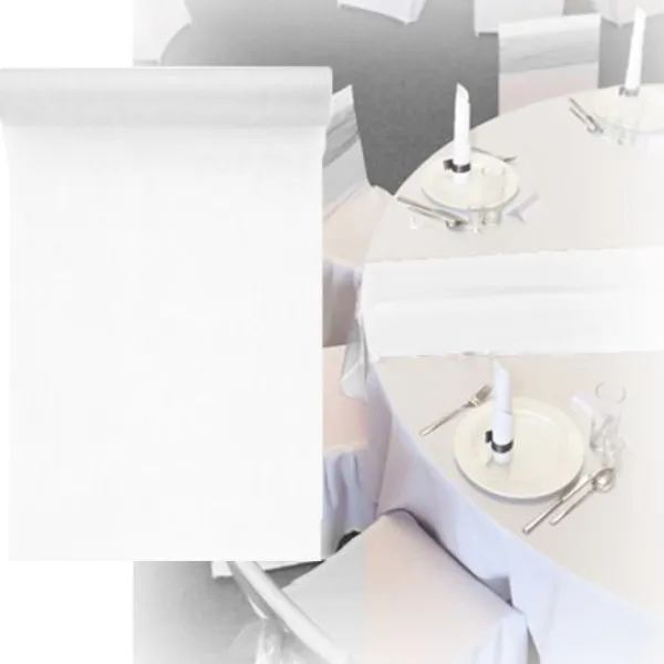 Badaboum Chemin De Table Pas Cher Intisse 25 M Tres Blanc