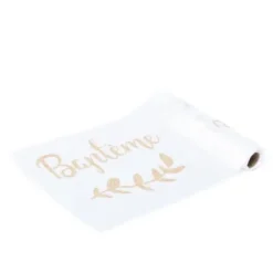 Clearance Chemin De Table Satin Bapt Me Paillettes Theme Bapteme