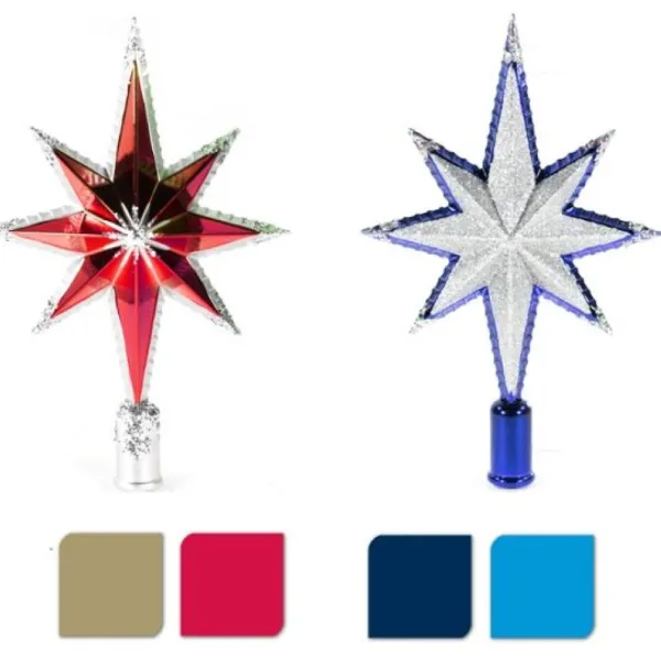 Badaboum Cimier De Sapin De Noel Forme Etoile Irise Outlet