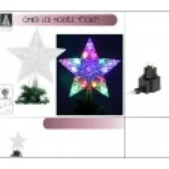 Badaboum Cimier De Sapin Lumineux Forme Etoile 20 Led Multicolores Clearance