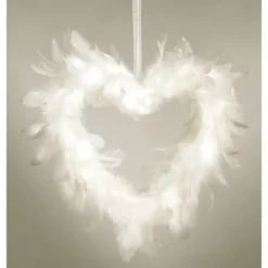 Badaboum Coeur En Plume Blanc Ajour 20 Cm