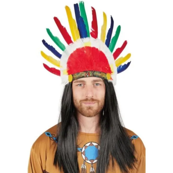 Badaboum Coiffe D'Indien 14 Plumes Multicolore