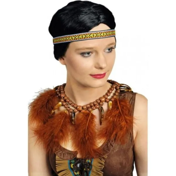 Badaboum Collier De Chef De Tribu Avec Plumes