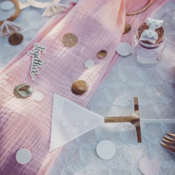 Online Confettis De Table Girly Rose Et Blanc Theme D Co Baby Shower