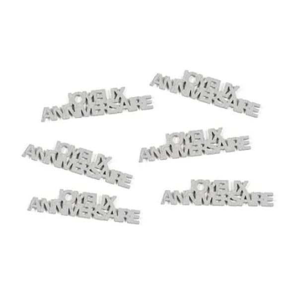 Best Confettis De Table Joyeux Anniversaire Argent X 6 Pi Ces Theme Joyeux Anniversaire