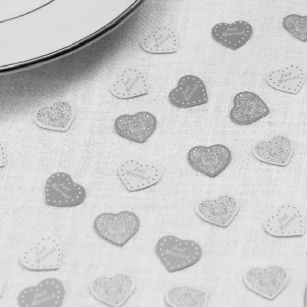 Badaboum Confettis De Table Just Married Blanc Argent New