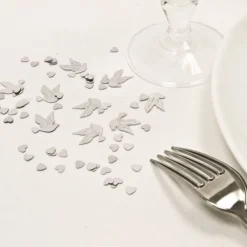 Online Confettis De Table Mariage Colombe Argent Theme Colombe