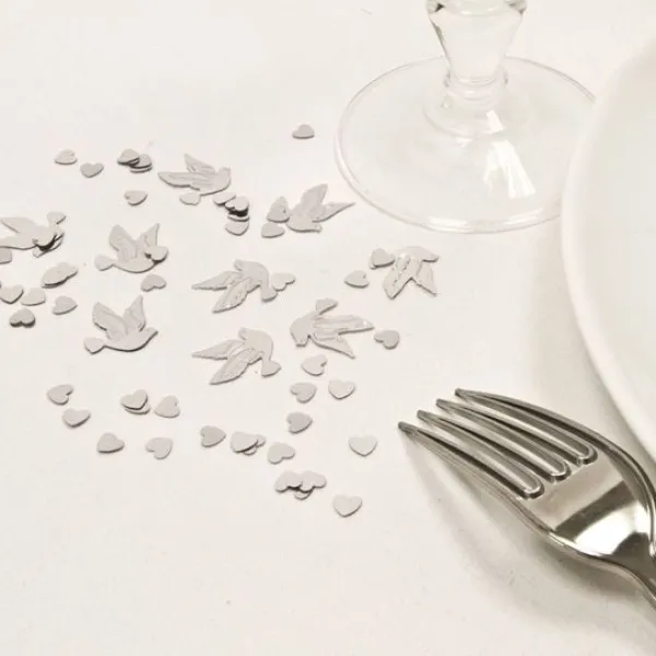 Online Confettis De Table Mariage Colombe Argent Theme Colombe