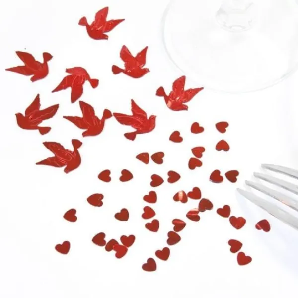 Outlet Confettis De Table Mariage Colombe Rouge Theme Colombe