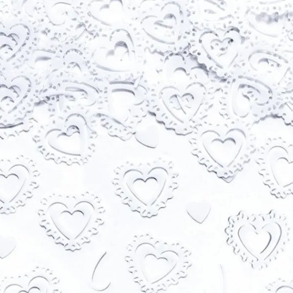 Badaboum Confettis De Table Mariage Coeur Blanc
