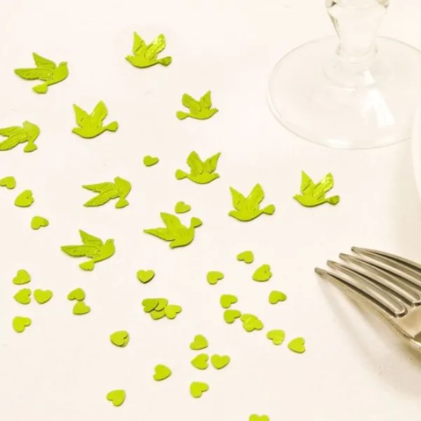 Hot Confettis De Table Mariage Colombe Vert Anis Theme Colombe