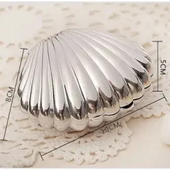 Badaboum Contenant Dragees Pas Cher Coquillage Argent New