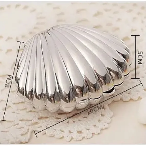 Badaboum Contenant Dragees Pas Cher Coquillage Argent New