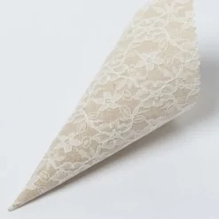 Cornet A Dragees En Jute Dentelle X 5 Pi Ces Theme Dentelle