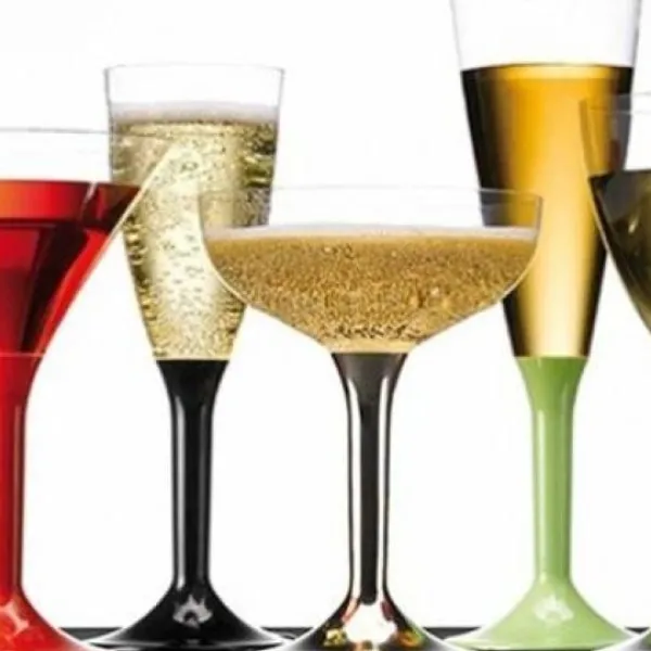 New Coupe Champagne Jetable En Plastique Blanc X 20 Pi Ces Theme Cinema