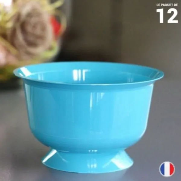 New Coupe Dessert Plastique R Utilisable Turquoise X 12 Pi Ces Theme Eco-Responsable
