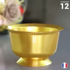 Clearance Coupe Dessert Plastique R Utilisable Or X 12 Pi Ces Theme Eco-Responsable