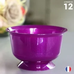 Sale Coupe Dessert Plastique R Utilisable Violet X 12 Pi Ces Theme Eco-Responsable