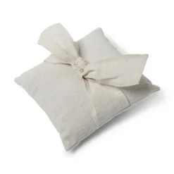Badaboum Coussin Porte Alliance En Lin Avec Noeud