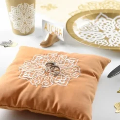 New Coussin Porte Alliance Oriental Or Theme Eid Mubarak & Ramadan