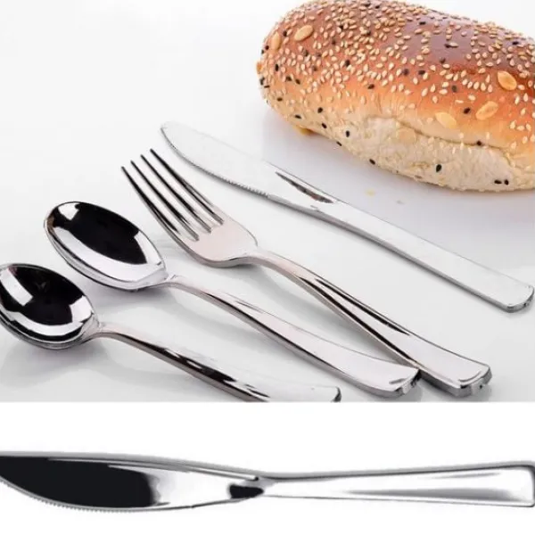 Badaboum Couteau Argent Plastique Inox X 50 Pi Ces