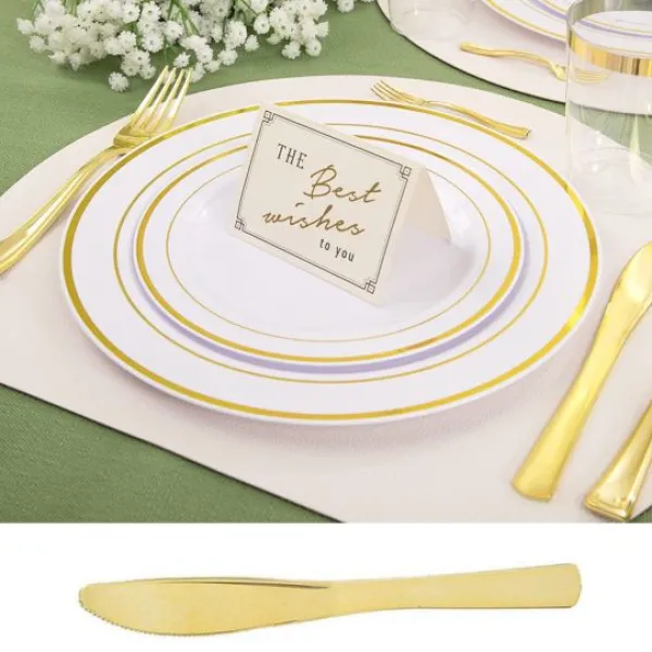 Badaboum Couteau Or Plastique Inox X 30 Pi Ces