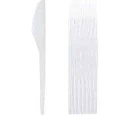 New Couteau Plastique R Utilisable Blanc X 100 Pi Ces Theme Eco-Responsable