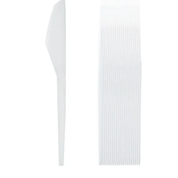 New Couteau Plastique R Utilisable Blanc X 100 Pi Ces Theme Eco-Responsable