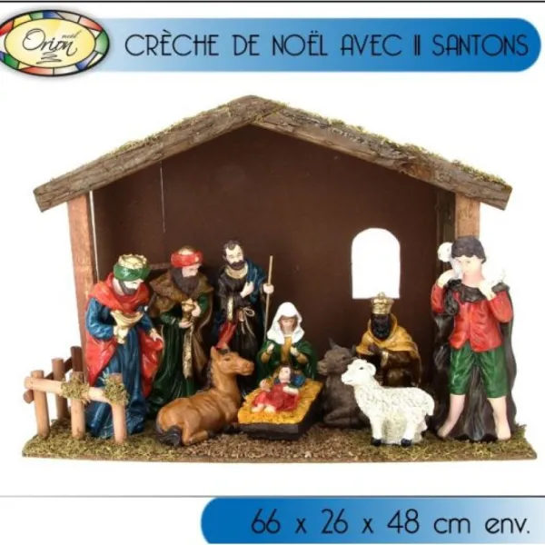 Badaboum Cr Che De Noel Classique Avec 11 Santons Outlet