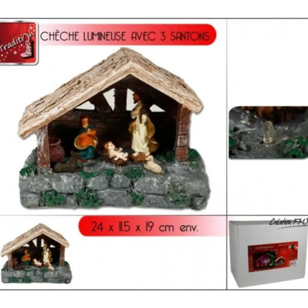 Badaboum Cr Che Lumineuse + 3 Santons Discount