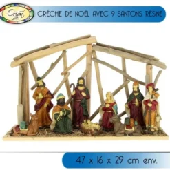 Badaboum Creche De Noel En Bois Avec 9 Santons R Sine Best