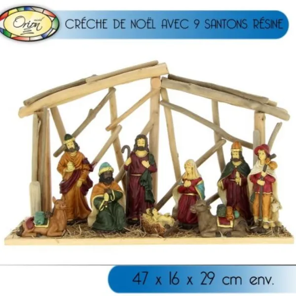 Badaboum Creche De Noel En Bois Avec 9 Santons R Sine Best