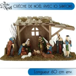 Badaboum Creche De Noel G Ante 60Cm Avec 10 Santons New
