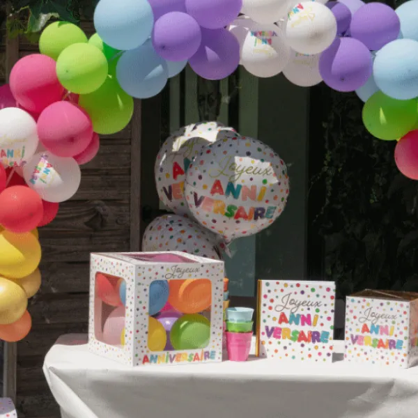 Clearance Cube A Ballons Decoration Joyeux Anniversaire Theme Joyeux Anniversaire